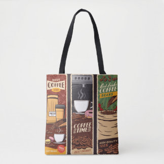 Coffee shop vintage vintage banners,  cafeteria an tote bag