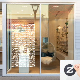 Coffee shop window decals, modern