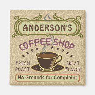 Coffee Shop with Cup Create Your Own Personalised Magnet