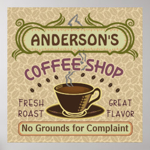Coffee Shop with Cup Create Your Own Personalised Poster