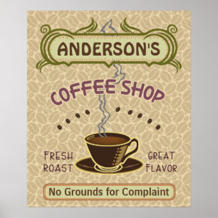 Coffee Shop with Cup Create Your Own Personalised Poster