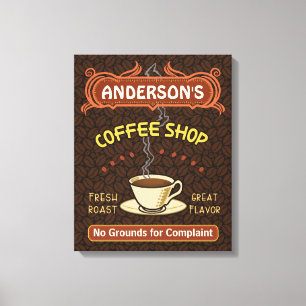 Coffee Shop with Mug Create Your Own Personalised Canvas Print