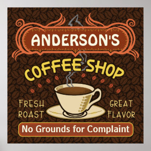 Coffee Shop with Mug Create Your Own Personalised Poster