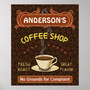 Coffee Shop with Mug Create Your Own Personalised Poster
