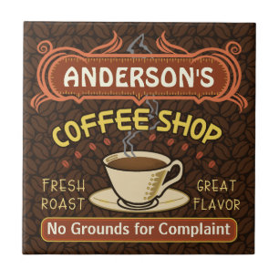 Coffee Shop with Mug Create Your Own Personalised Tile
