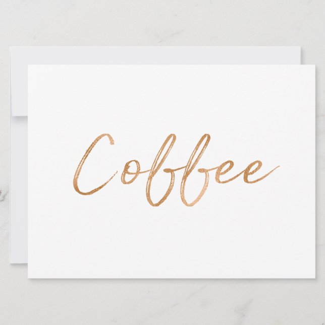 "Coffee" Sign | Stylish Gold Rose Hand Lettered (Front)