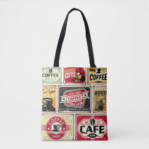 Coffee signs and labels collection. Retro and vint Tote Bag