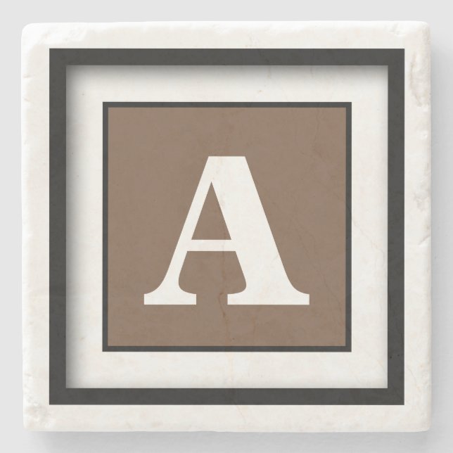 Coffee Simple Monochrome Stone Coaster (Front)