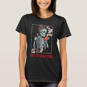 Coffee Skeleton - I'm Dead Inside Halloween Lover T-Shirt