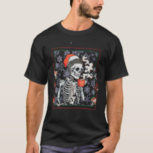 Coffee Skeleton When You Dead Inside But Christmas T-Shirt
