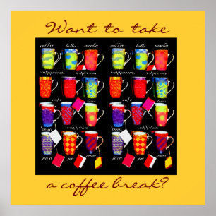 Coffee Slang Mug Art poster