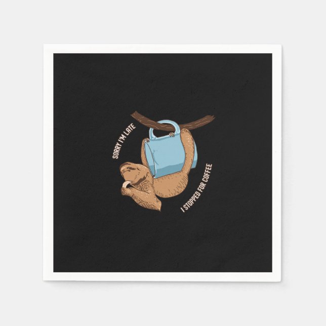 Coffee Sloth Napkin (Front)