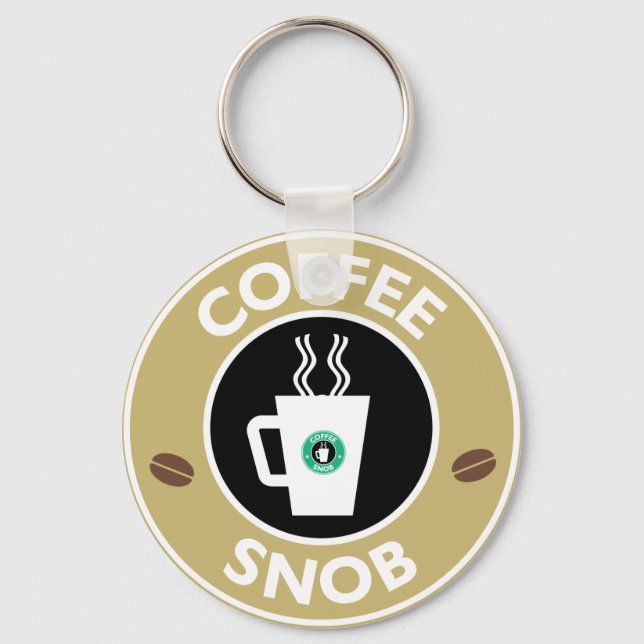 Coffee Snob, Coffee Humour Key Ring (Front)