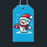 Coffee Snowman - Cozy Pixel Art Christmas Design Gift Tags<br><div class="desc">Even snowmen need their coffee fix! ☕⛄ The "Coffee Snowman" design features a pixel art snowman wearing a festive Christmas hat while happily holding a warm cup of coffee. Perfect for coffee lovers, winter enthusiasts, and fans of cozy holiday vibes, this cute and quirky design blends festive charm with caffeine-powered...</div>