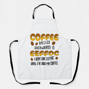 Coffee Spelled Backwards Coffee lover Apron