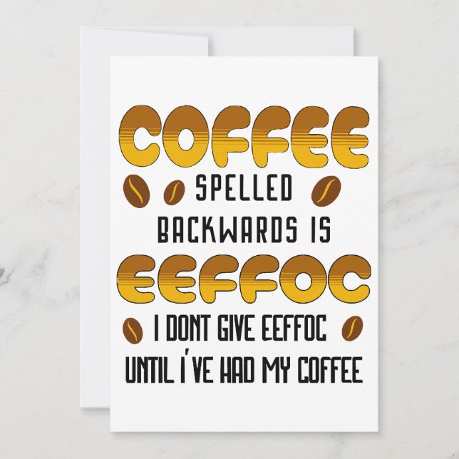 Coffee Spelled Backwards Coffee lover Invitation (Front)