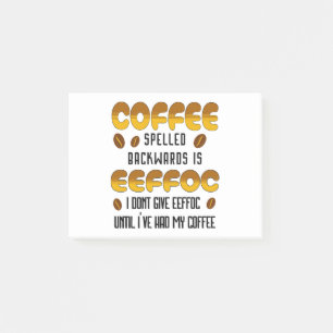 Coffee Spelled Backwards Coffee lover Post-it Notes
