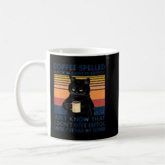Coffee Spelled Backwards Is Eeffoc Cat Drinking Vi Mug