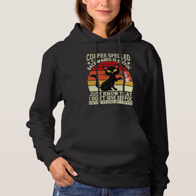 Coffee spelled backwards is eeffoc drinker Barista Hoodie (Front)