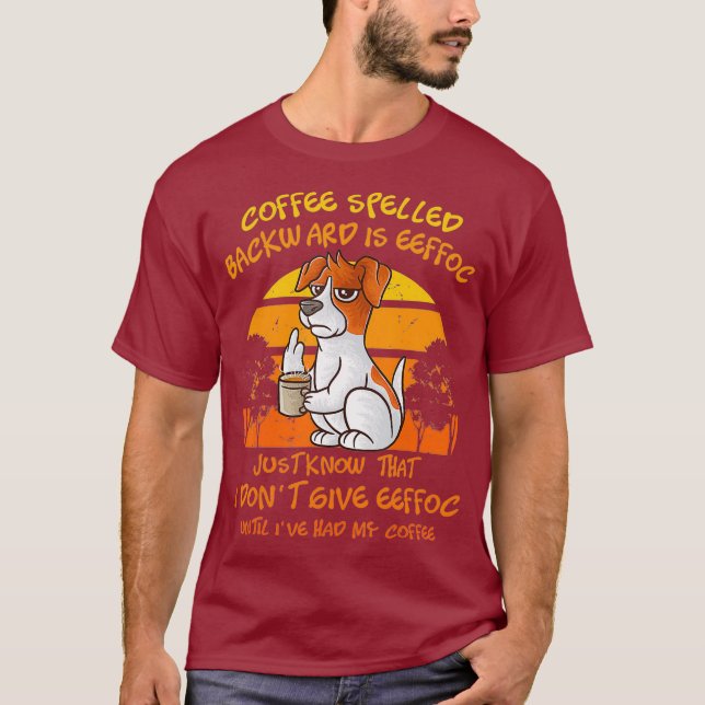 Coffee Spelled Backwards Is Eeffoc Funny Jack T-Shirt (Front)
