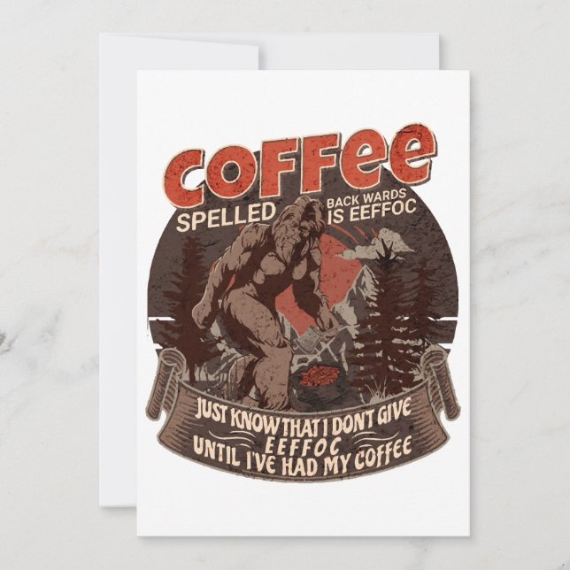 Coffee Spelled Backwards Is Eeffoc  Invitation (Front)