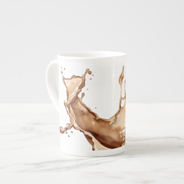 Coffee Spill Bone China Mug (Front Left)