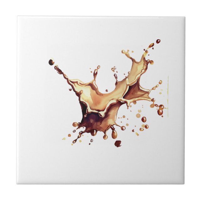 Coffee Spill Ceramic Tile (Front)