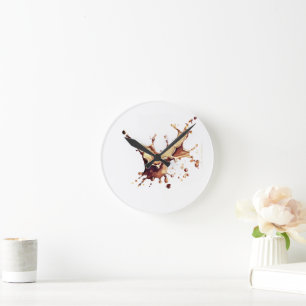 Coffee Spill Round Clock