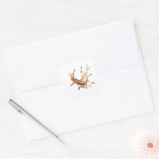 Coffee Spill Square Sticker