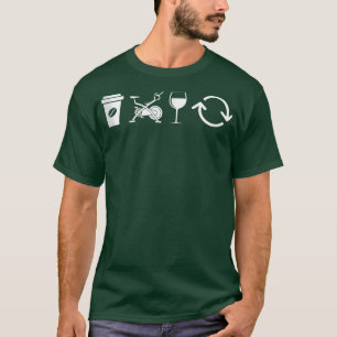 Coffee Spin Wine Repeat Funny Spinning Class Worko T-Shirt