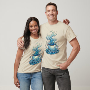 Coffee Splash: Dynamic Art T-Shirt