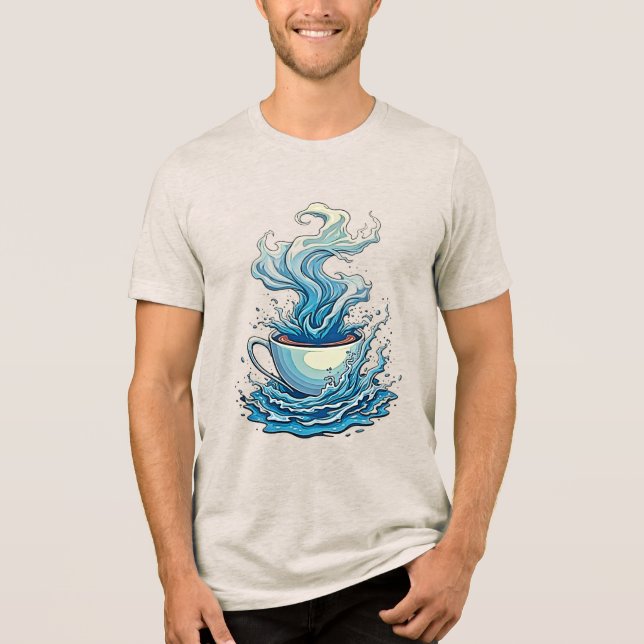 Coffee Splash: Dynamic Art Tri-Blend Shirt (Front)