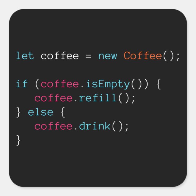 Coffee Square Sticker (Front)