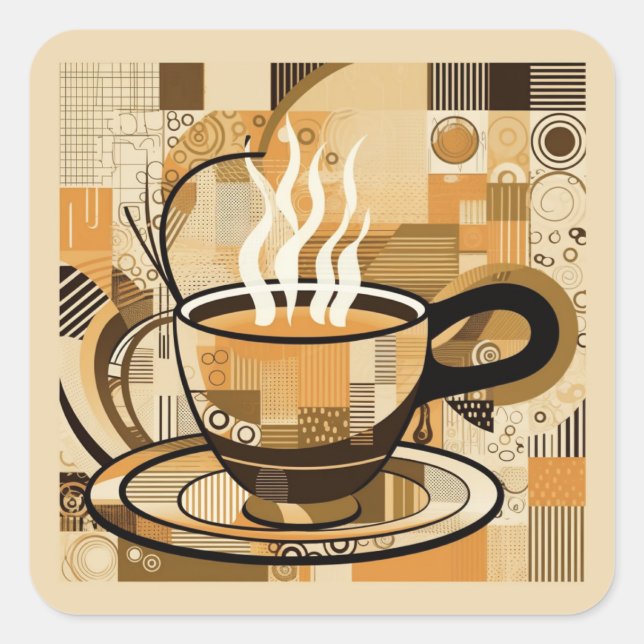 Coffee Square Sticker (Front)