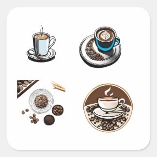 Coffee Square Sticker