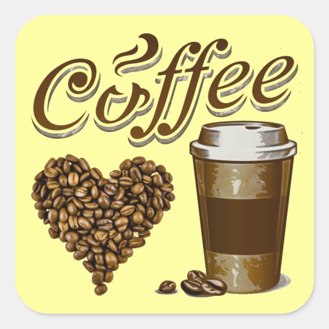 Coffee Square Sticker (Front)