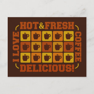 Coffee Squares postcard, customisable Postcard