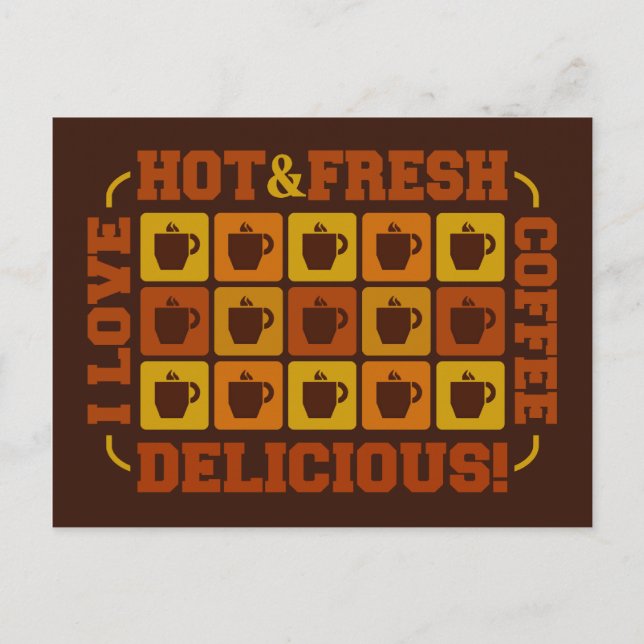 Coffee Squares postcard, customisable Postcard (Front)
