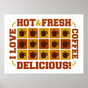 Coffee Squares poster, customisable Poster