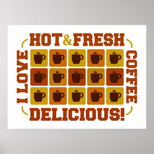 Coffee Squares poster, customisable Poster (Front)