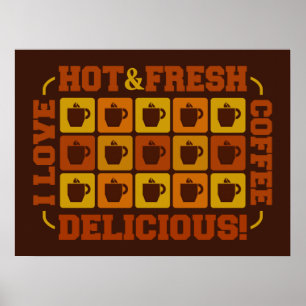 Coffee Squares poster, customisable Poster