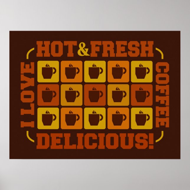 Coffee Squares poster, customisable Poster (Front)