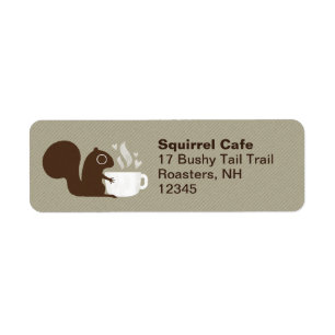Coffee Squirrel Return Address Label