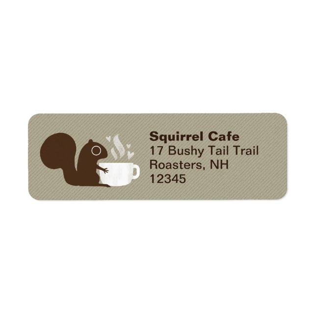 Coffee Squirrel Return Address Labels (Front)