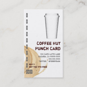 Coffee Stain and To Go Cup Drink Punch Card