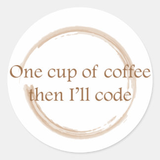 Coffee stain classic round sticker