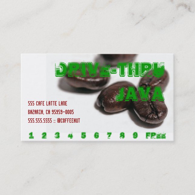 Coffee Stain Drink Punch Card (Front)