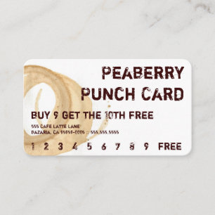 Coffee Stain Drink Punchcard Loyalty Card