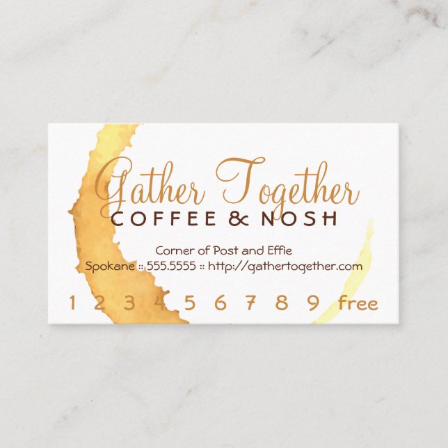 Coffee Stain Gather Punch / Loyalty Card (Front)