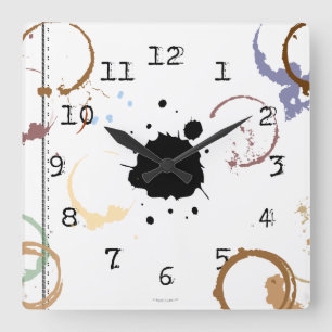 Coffee Stain Grungy Typewriter Wall Clock